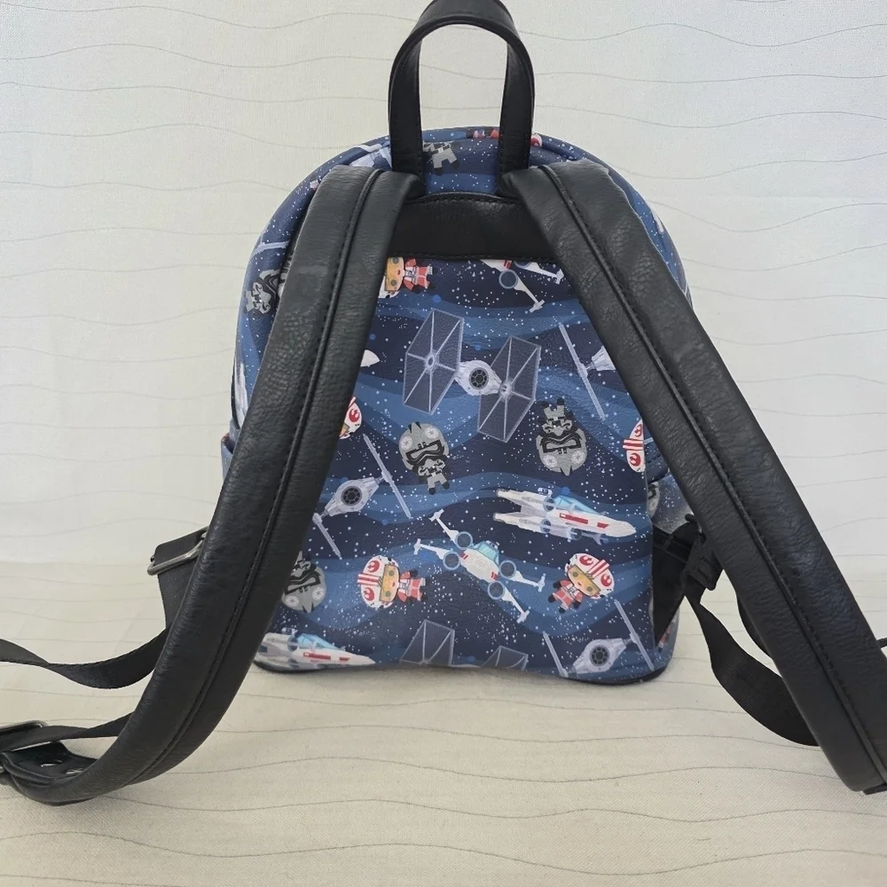 Loungefly Star Wars Chibi Spaceships Mini Backpack X-Wing Tie Fighters Disney